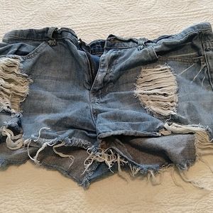 Denim cut off shorts